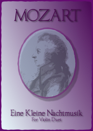Book cover for Eine Kleine Nachtmusik, Allegro, by W A Mozart. Violin Duet