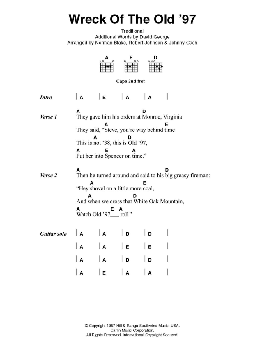 Wreck Of The Old '97 Electric Guitar scores gallery preview page 1