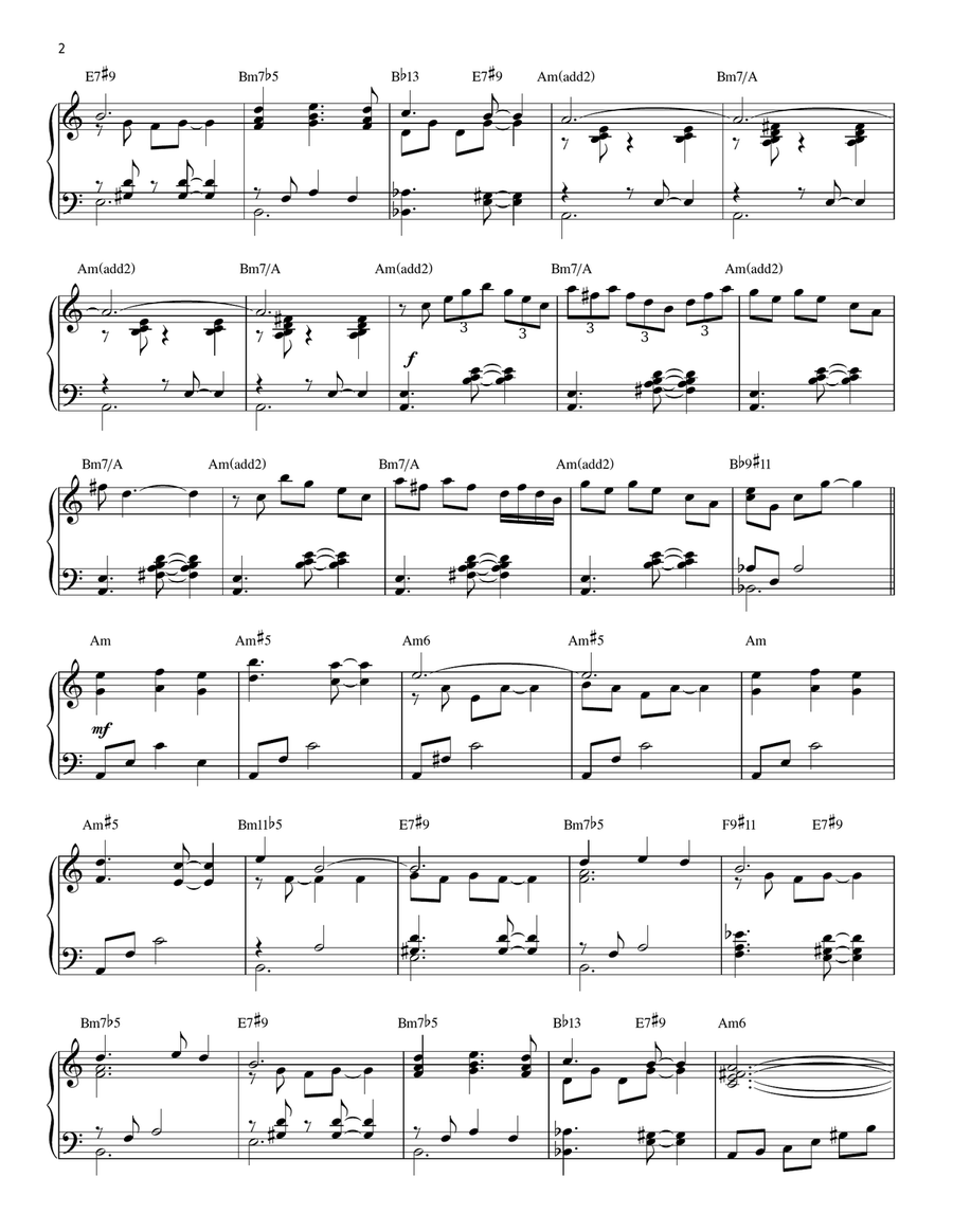 Charade [Jazz version] Piano Solo scores gallery preview page 2