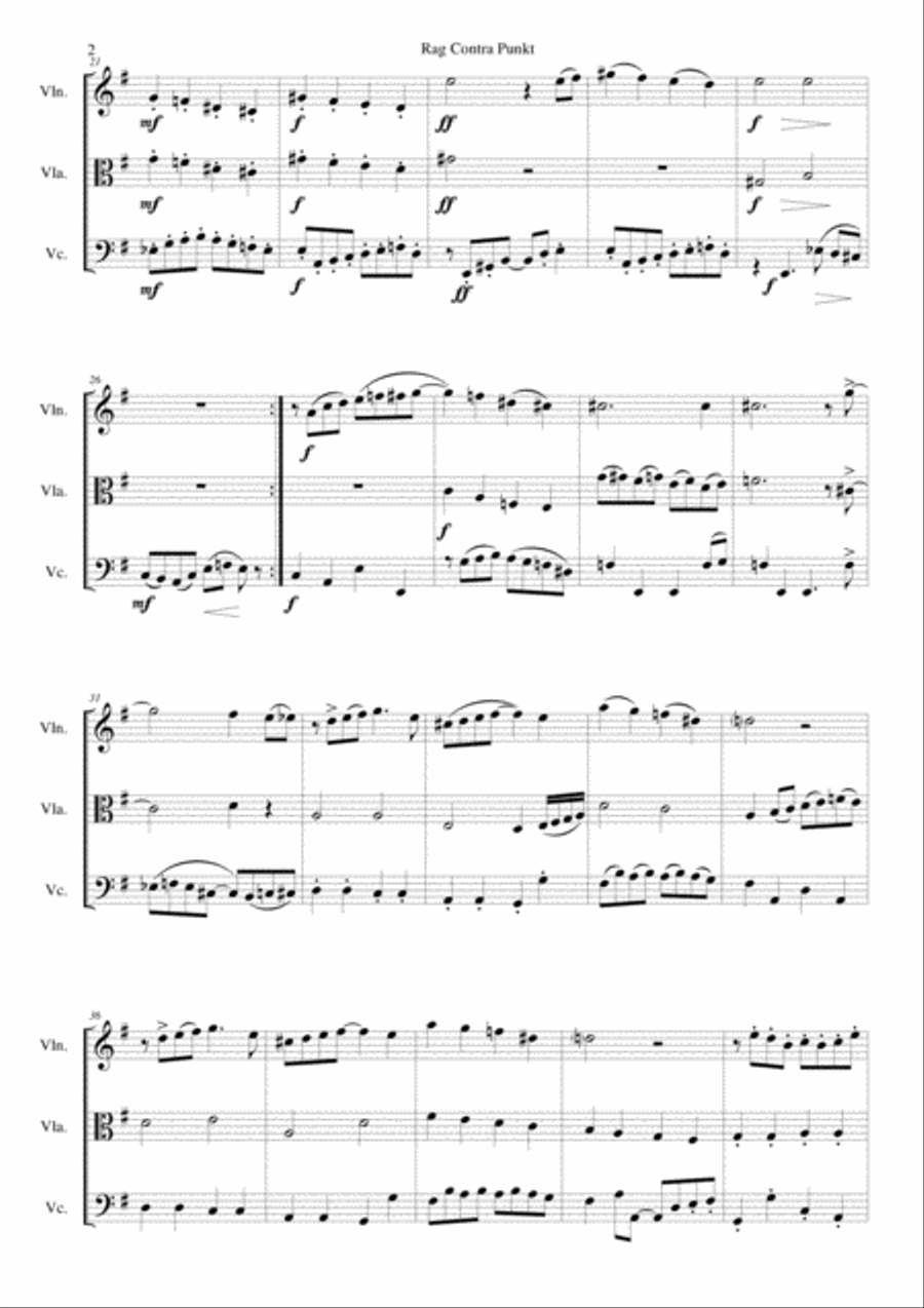 Rag Contra Punkt for string trio String Trio scores gallery preview page 2