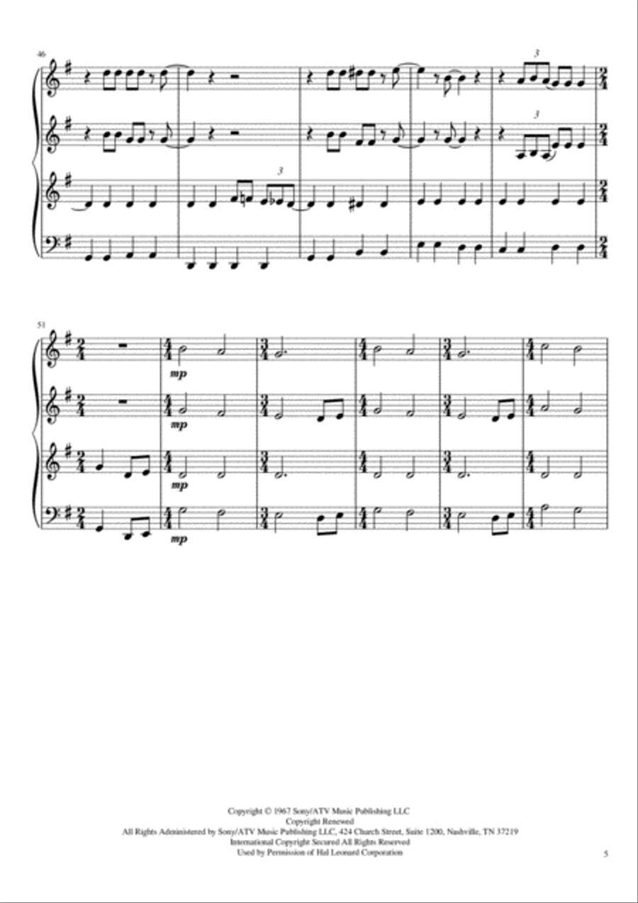 All You Need Is Love String Quartet scores gallery preview page 6