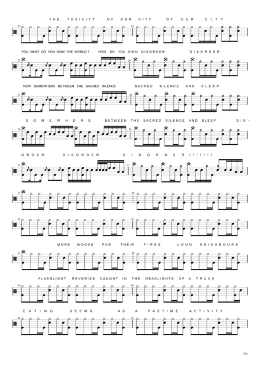 System of a clearance down toxicity drum tab