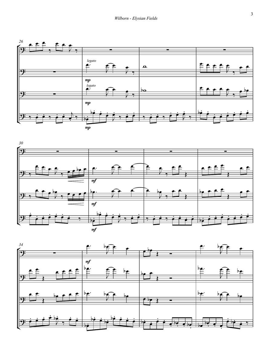 Elysian Fields for Trombone Quartet Brass Quartet scores gallery preview page 4