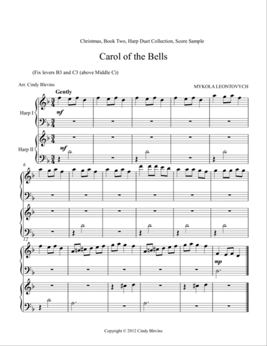 Christmas, Book Two, Harp Duet Collection Harp scores gallery preview page 2