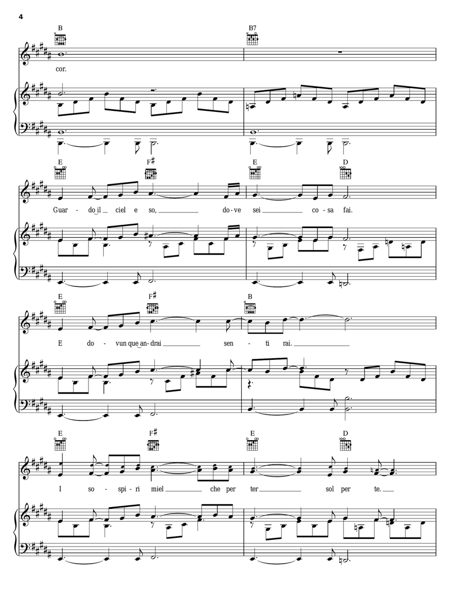 Unchained Melody (Senza Catene) Piano, Vocal, Guitar scores gallery preview page 4