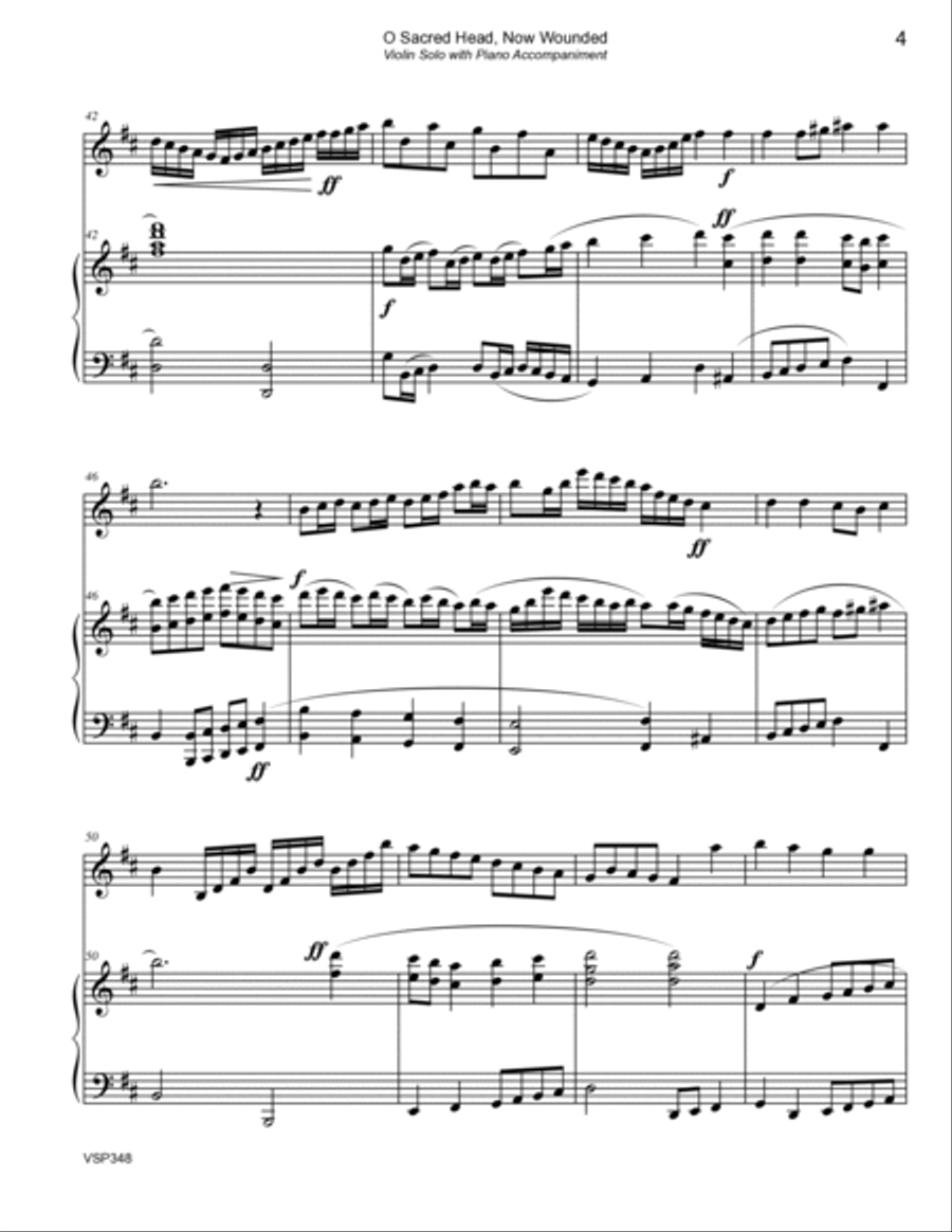 O SACRED HEAD NOW WOUNDED - Violin Solo with Piano Accompaniment Violin Solo scores gallery preview page 4