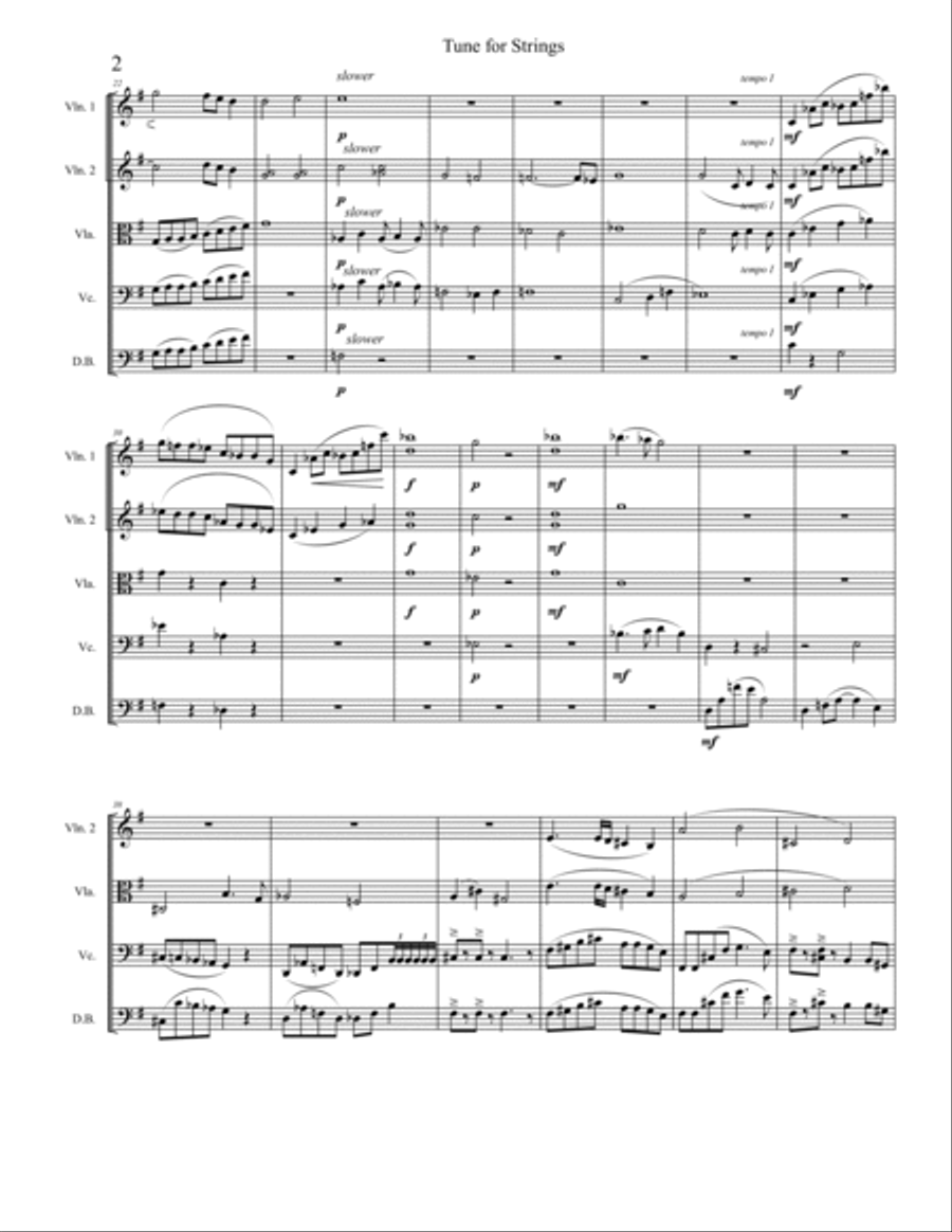 Song for Strings String Orchestra scores gallery preview page 2