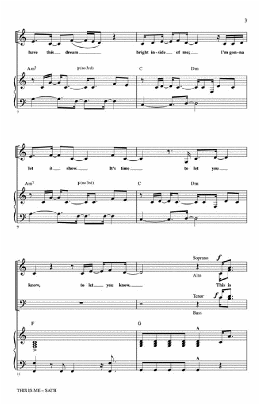 This Is Me Choir scores gallery preview page 3