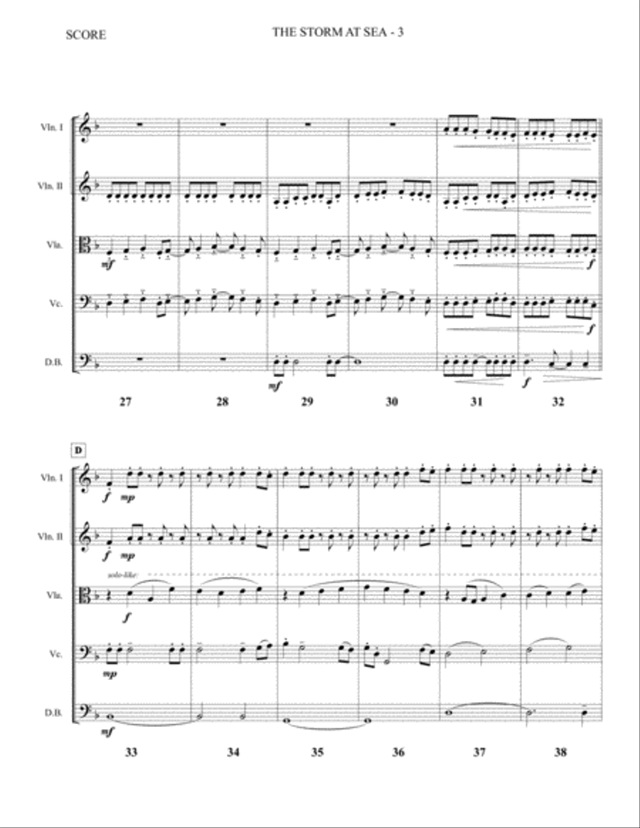 The Storm at Sea (string orchestra piece) String Orchestra scores gallery preview page 3