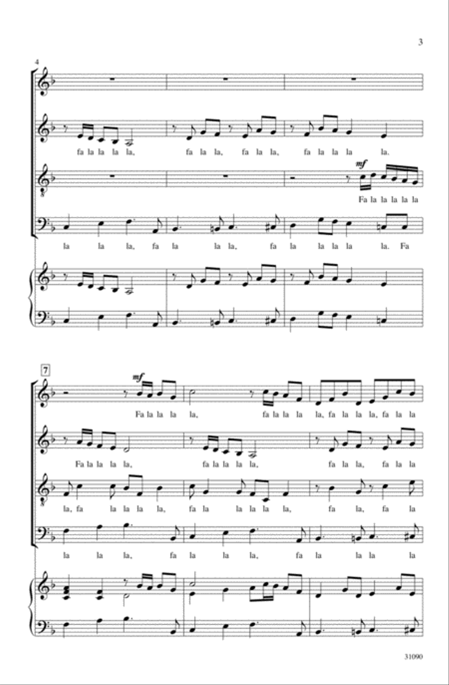 Christmas a la Fa La La 4-Part scores gallery preview page 2