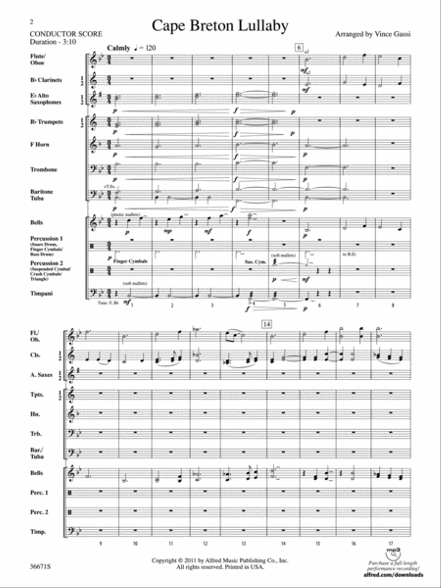 Cape Breton Lullaby Cape Breton Lullaby Concert Band scores gallery preview page 2