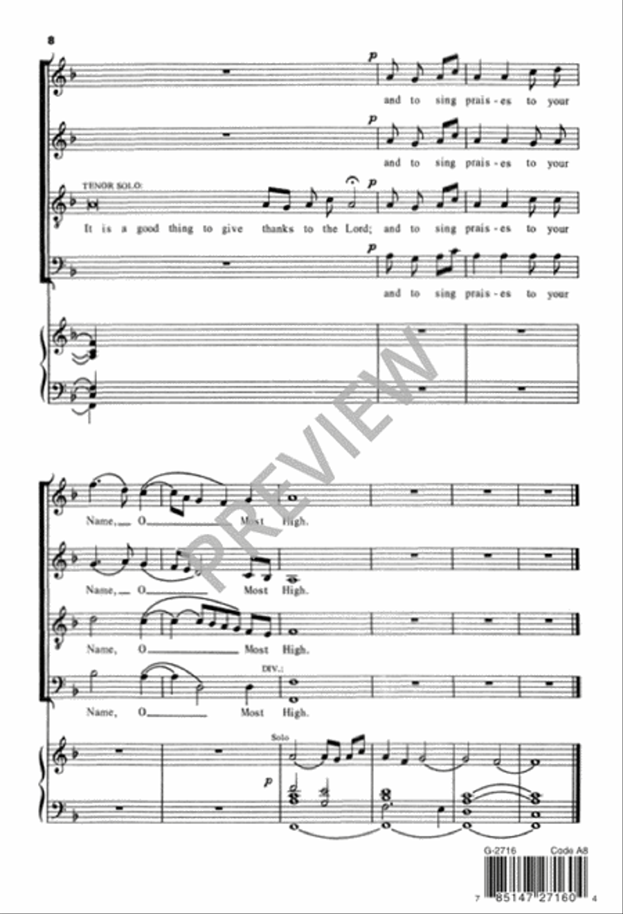 It Is a Good Thing to Give Thanks Divisi scores gallery preview page 9