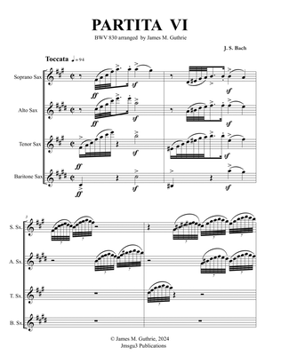 Bach: Partita No. 6 BWV 830 for Saxophone Quartet