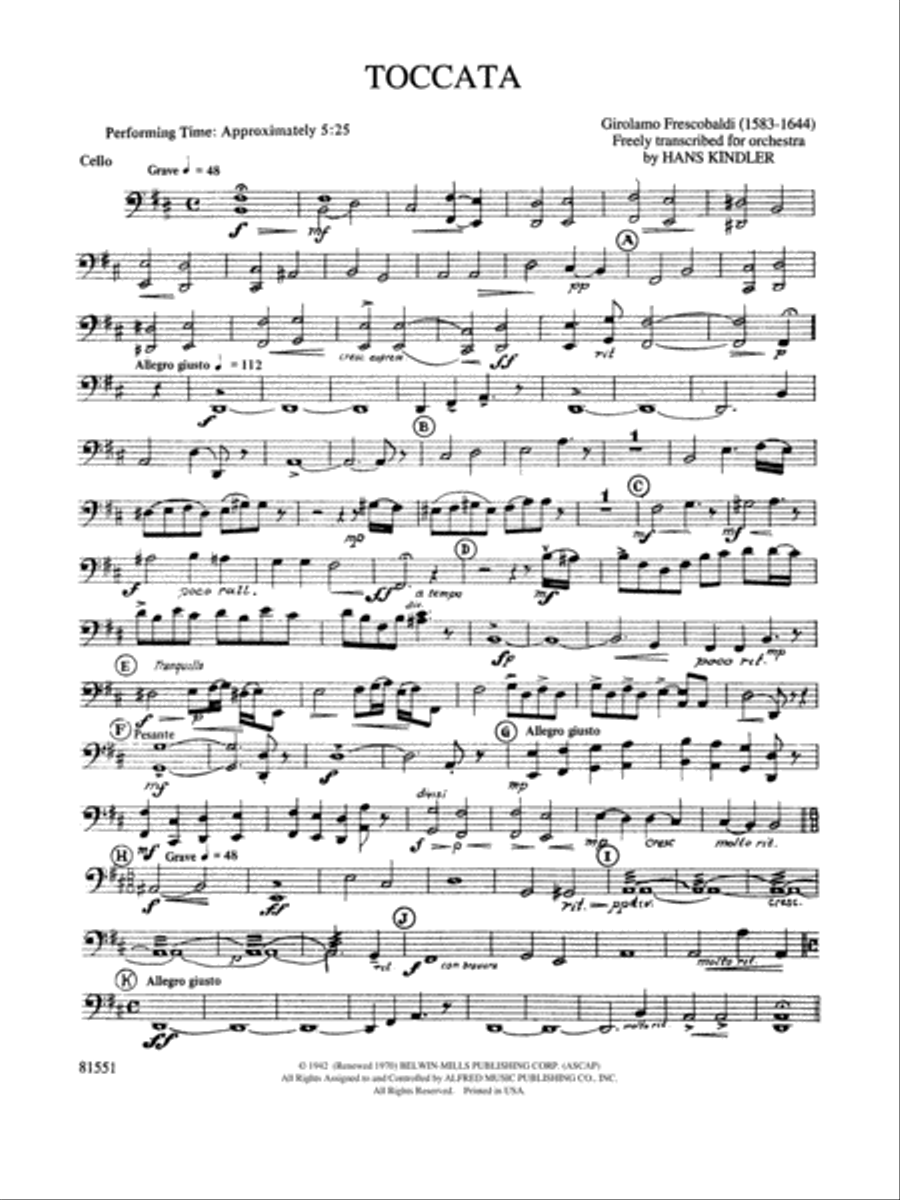Toccata: Cello Full Orchestra scores gallery preview page 1