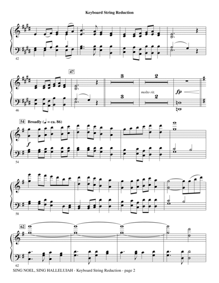 Sing Noel, Sing Hallelujah - Keyboard String Reduction