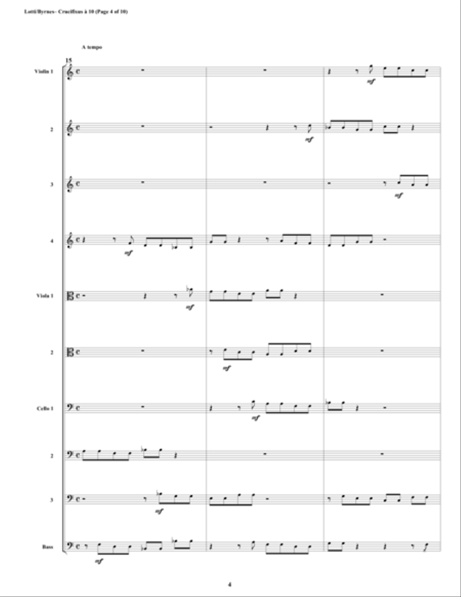 Crucifixus a 10 by Antonio Lotti (String Orchestra) String Orchestra scores gallery preview page 4