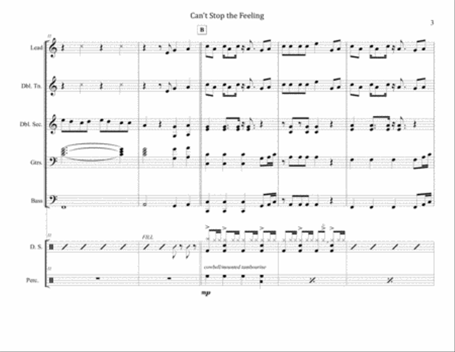 Can't Stop The Feeling from TROLLS Steel Drum Band scores gallery preview page 3
