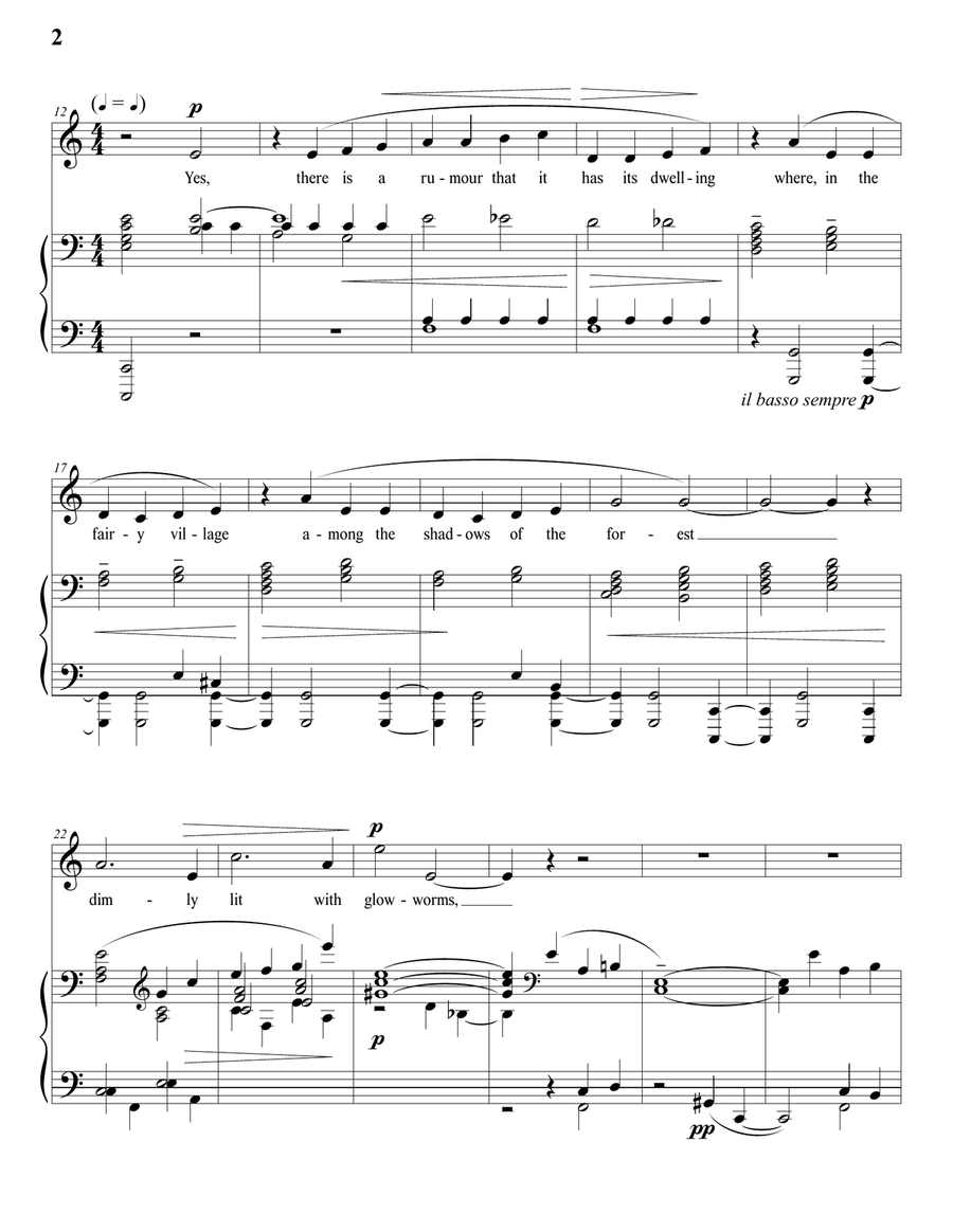 CARPENTER: The Sleep that flits on baby's eyes (transposed to C major) Piano, Vocal scores gallery preview page 3
