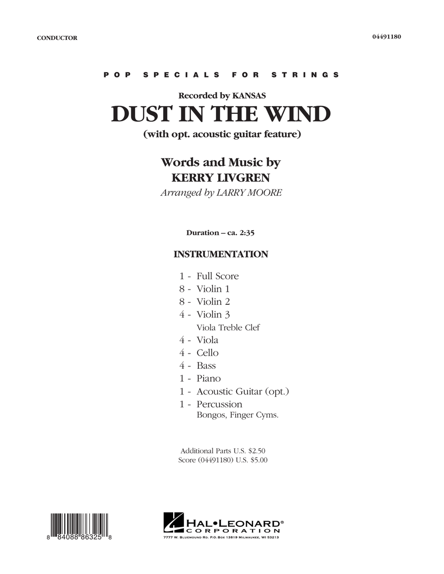 Dust In The Wind - Conductor Score (Full Score) Orchestra scores gallery preview page 1