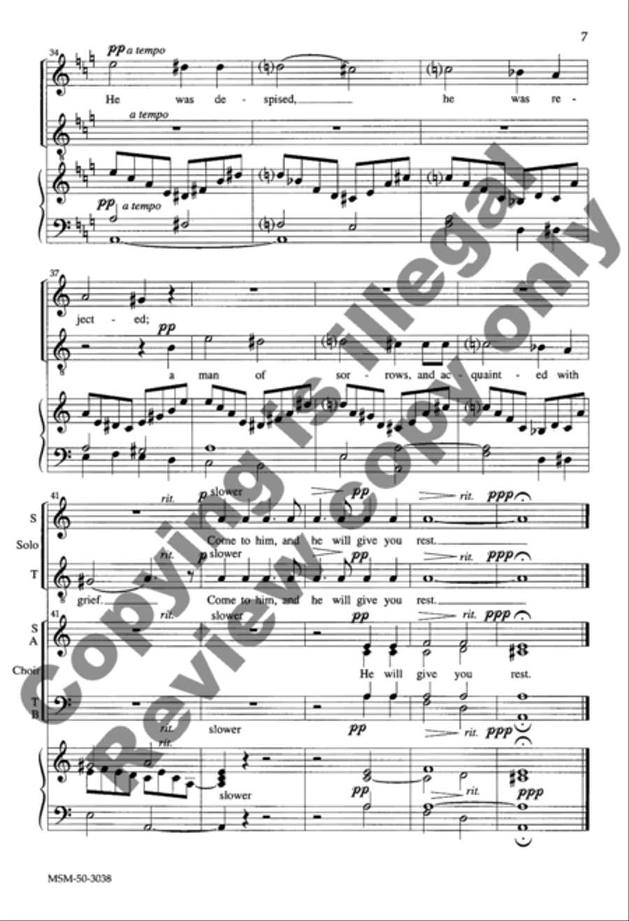 He Was Despised 4-Part scores gallery preview page 13
