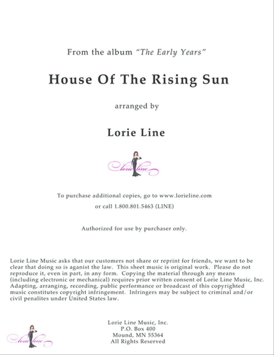 House Of The Rising Sun House Of The Rising Sun Piano Solo scores gallery preview page 1