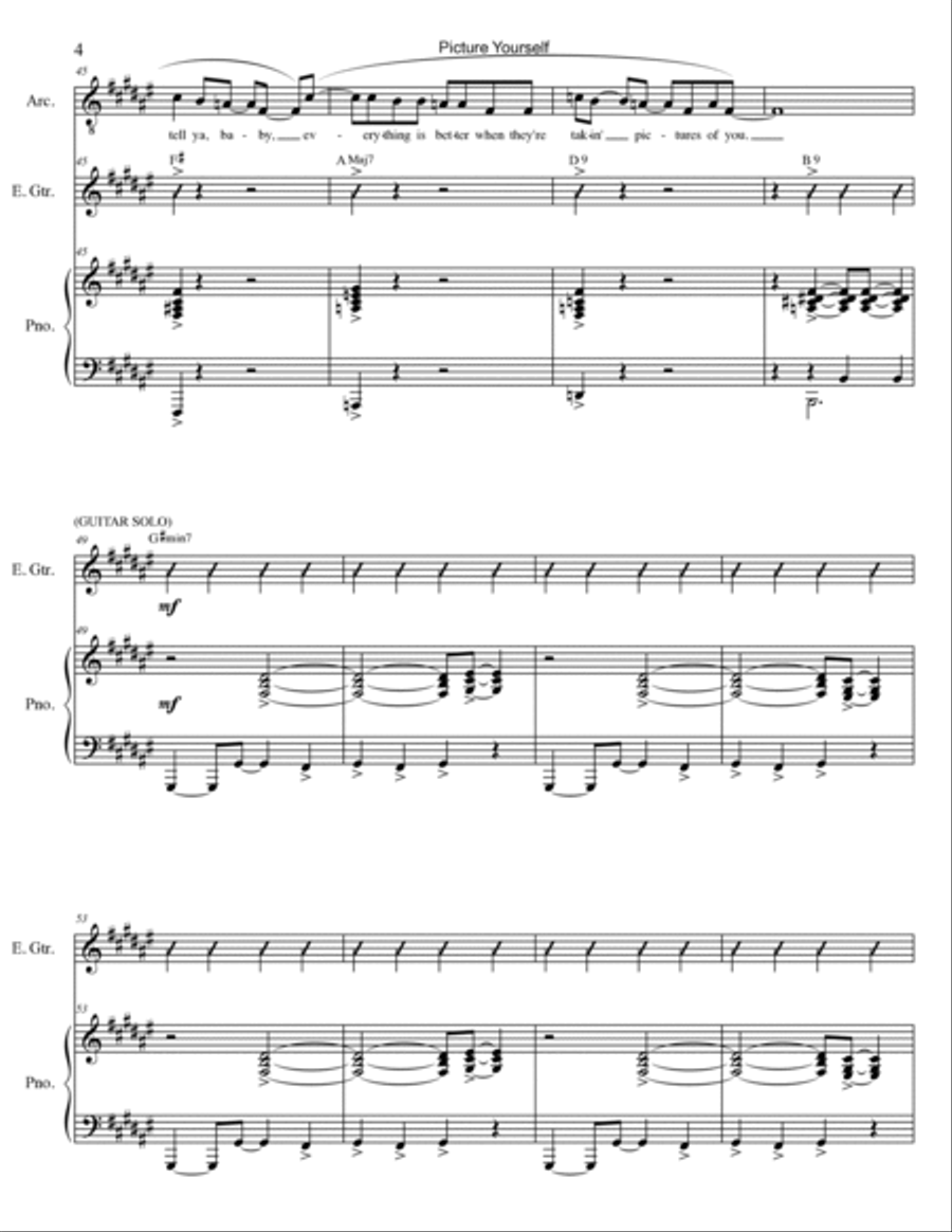 Picture Yourself Piano, Vocal, Guitar scores gallery preview page 4