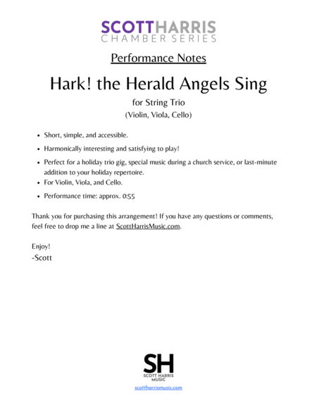 Hark! the Herald Angels Sing (for String Trio) image number null