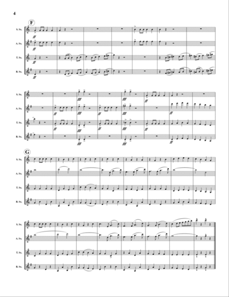Thunderer March Saxophone Quartet scores gallery preview page 4