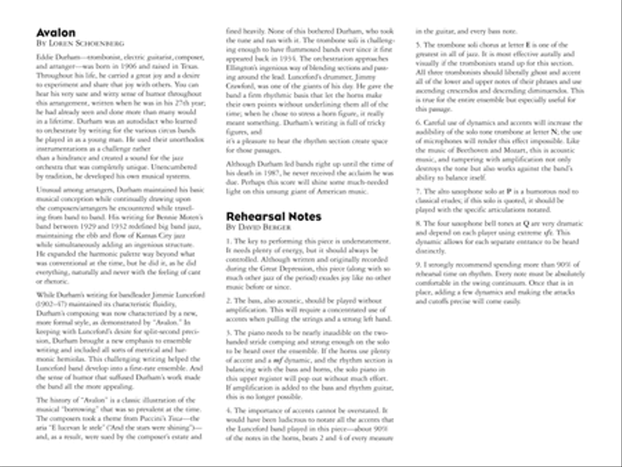 Avalon: Score Jazz Ensemble scores gallery preview page 5