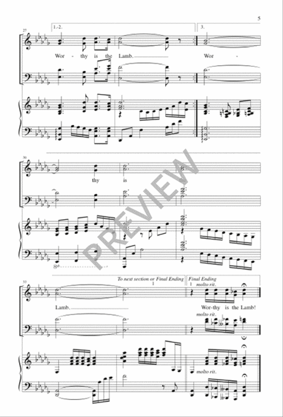 Worthy is the Lamb 4-Part scores gallery preview page 5