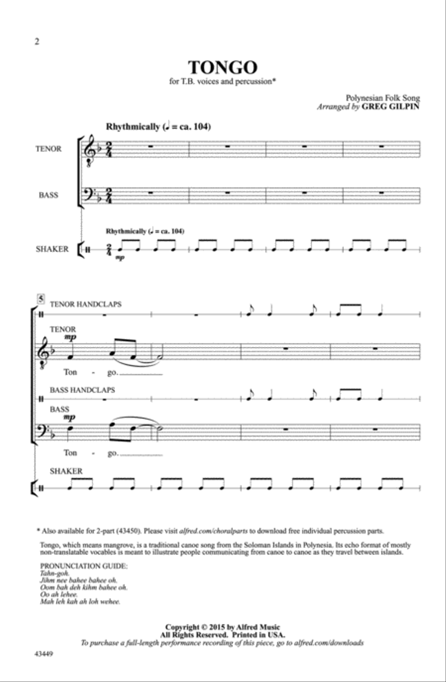 Tongo Choir scores gallery preview page 1
