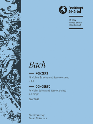 Book cover for Violin Concerto in E major BWV 1042