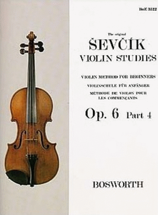 Book cover for Sevcik Violin Studies Op 6 Pt 4