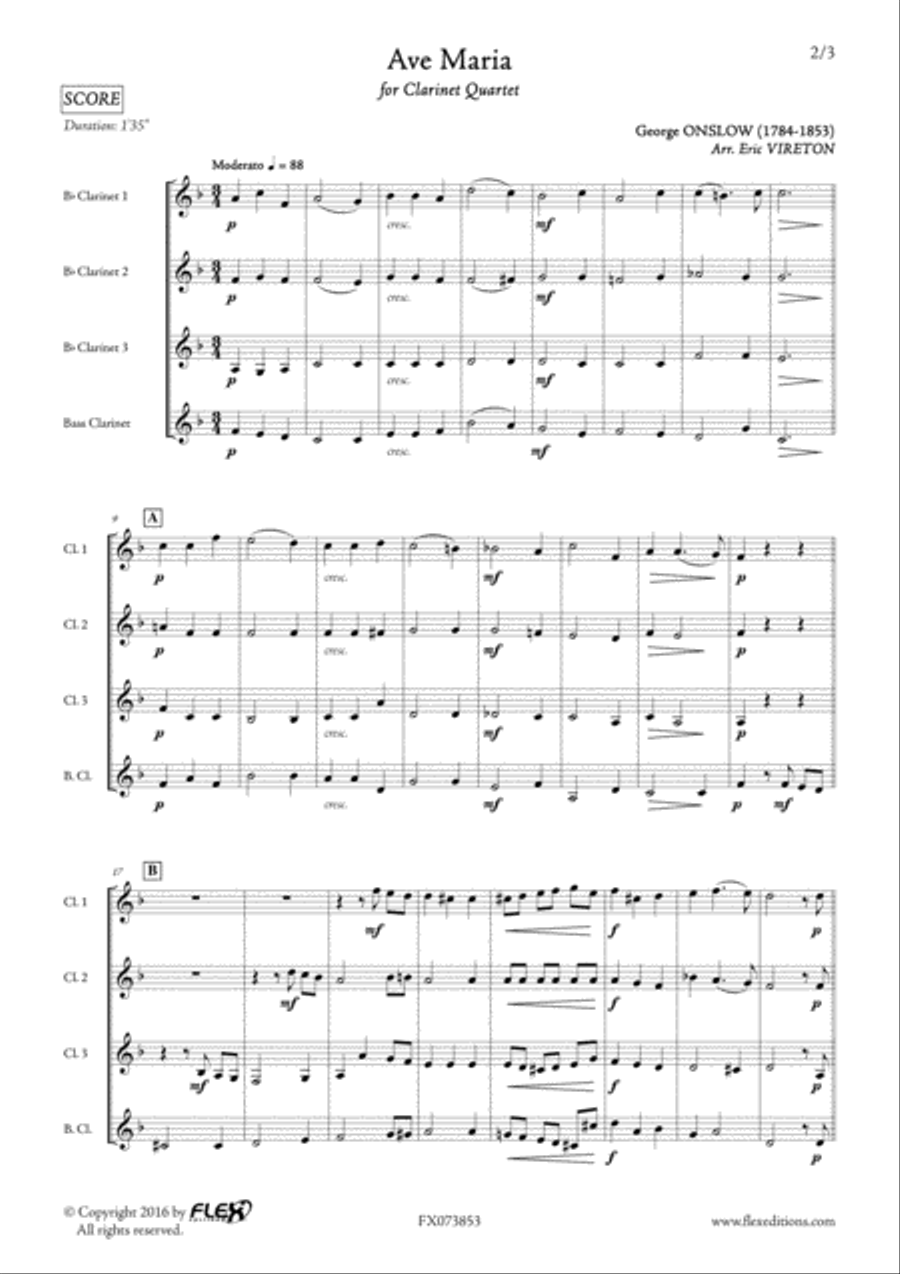 Ave Maria Ave Maria Clarinet Quartet scores gallery preview page 2