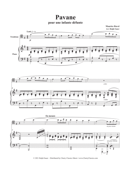 Pavane for Trombone and Piano