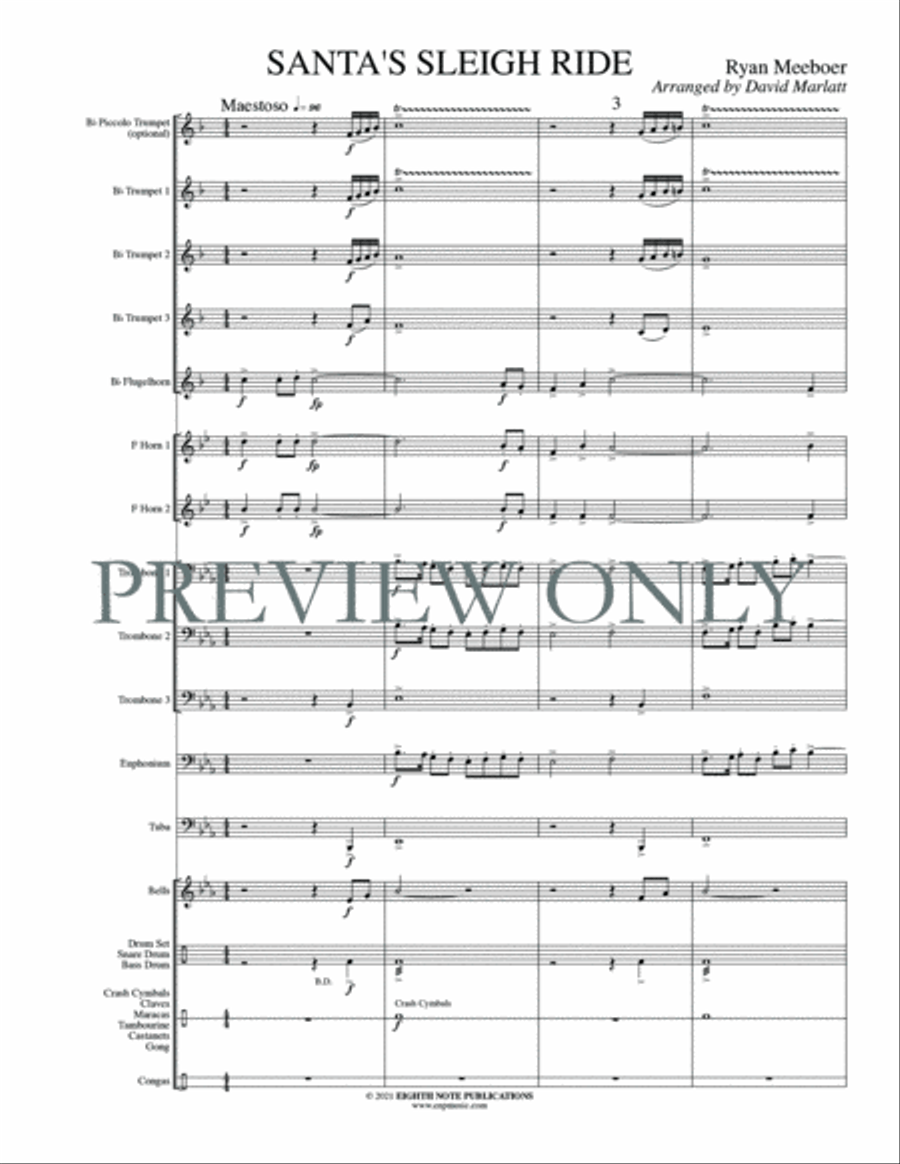 Santa's Sleigh Ride Small Ensemble scores gallery preview page 3