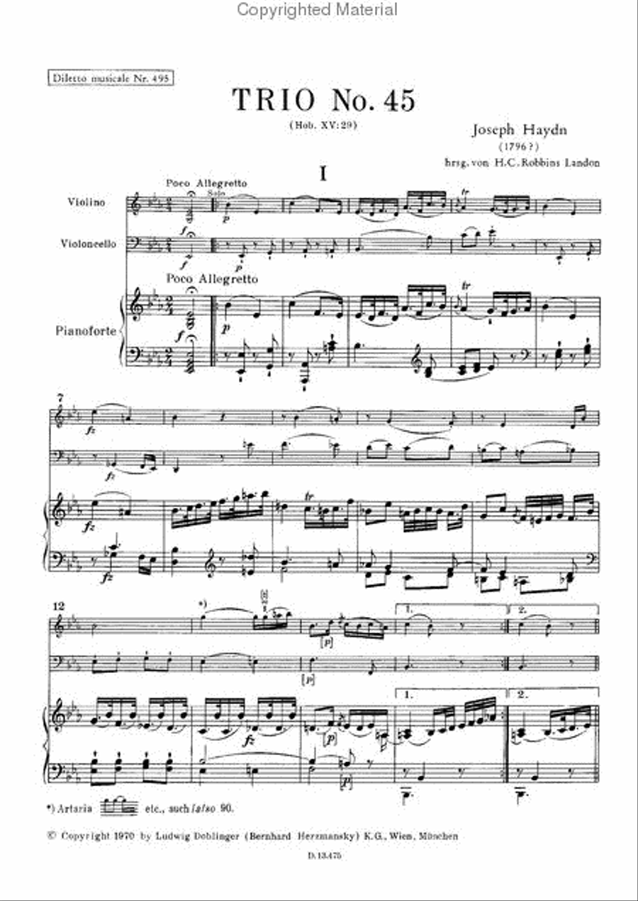 Klaviertrio Nr. 45 Es-Dur Piano Trio scores gallery preview page 2