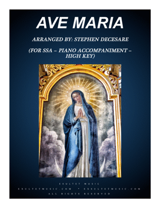 Book cover for Ave Maria (for SSA - Piano Accompaniment - High Key)