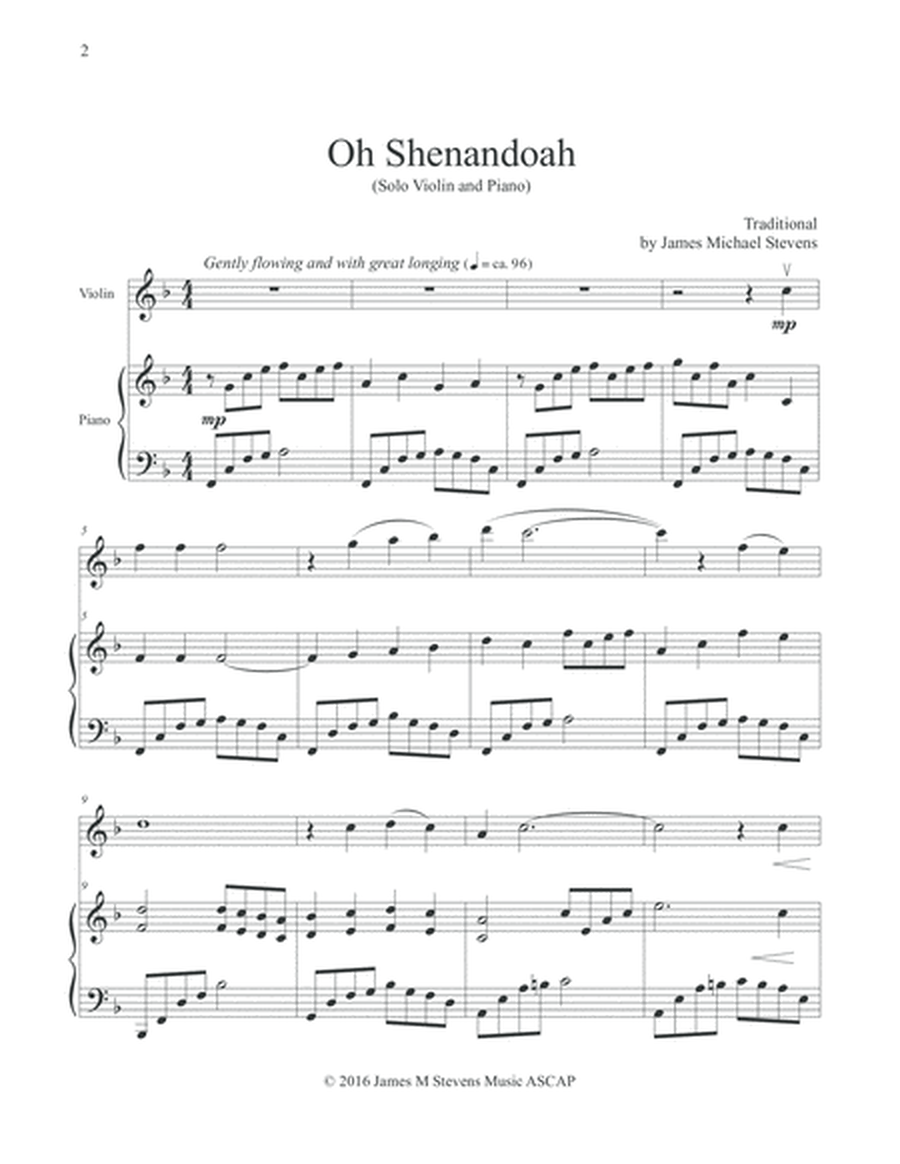 Oh Shenandoah - Solo Violin & Piano image number null