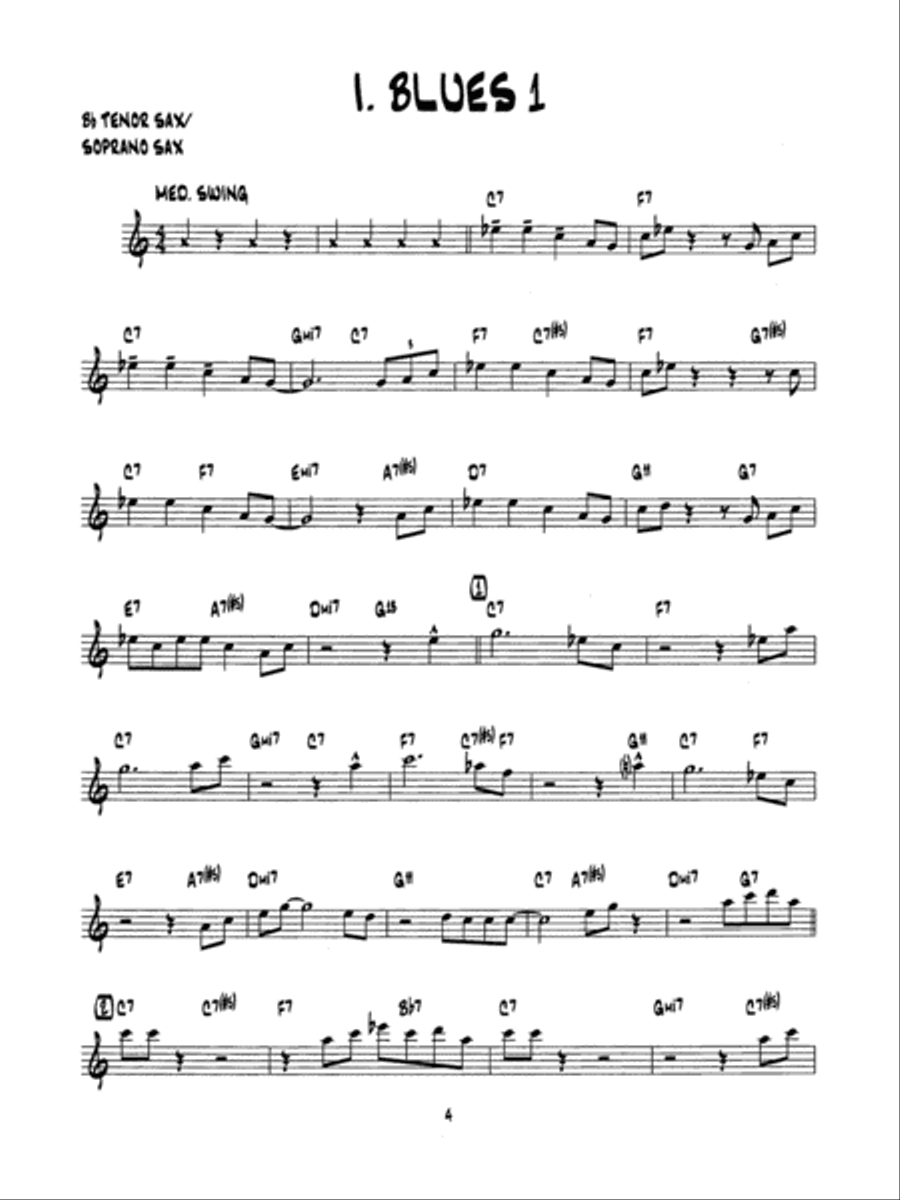 15 Easy Jazz, Blues & Funk Etudes Tenor Saxophone scores gallery preview page 3