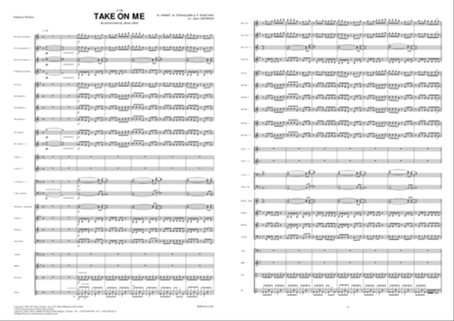 Take On Me Fanfare Band scores gallery preview page 2
