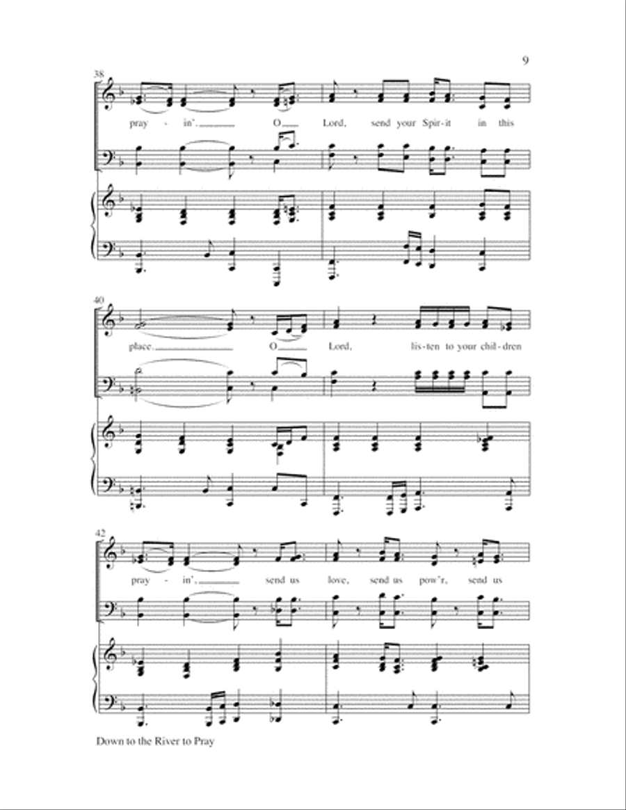 Down to the River to Pray with Lord, Listen to Your Children 4-Part scores gallery preview page 10
