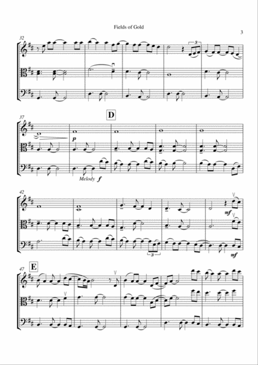 Fields Of Gold String Trio scores gallery preview page 4