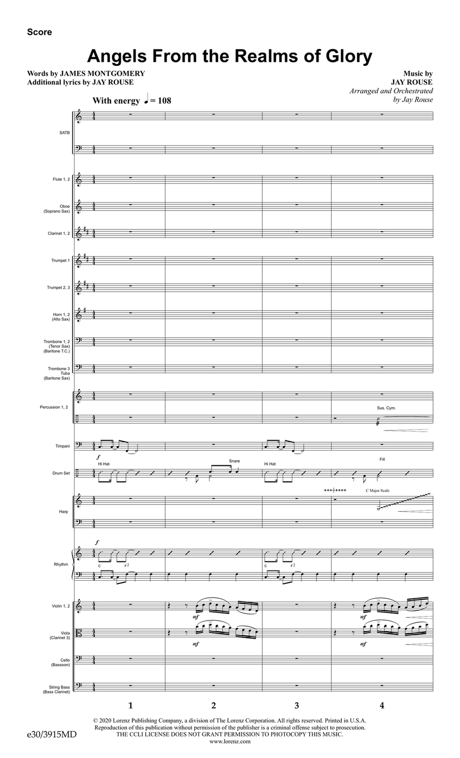 Angels from the Realms of Glory - Downloadable Orchestration Set of Parts scores gallery preview page 3