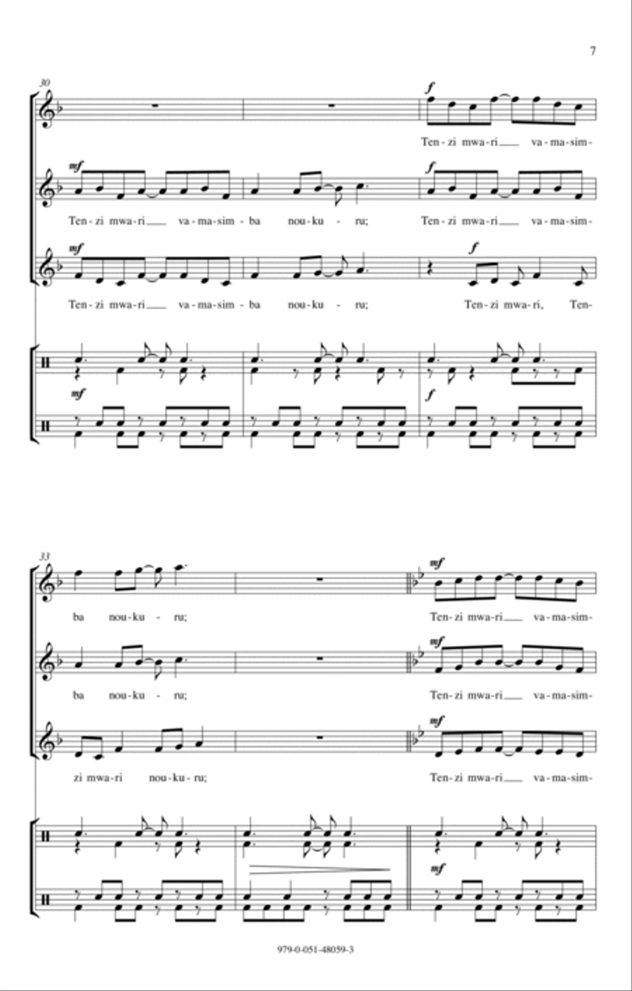 Munoera (Sanctus From The Shona Mass) SSA scores gallery preview page 5