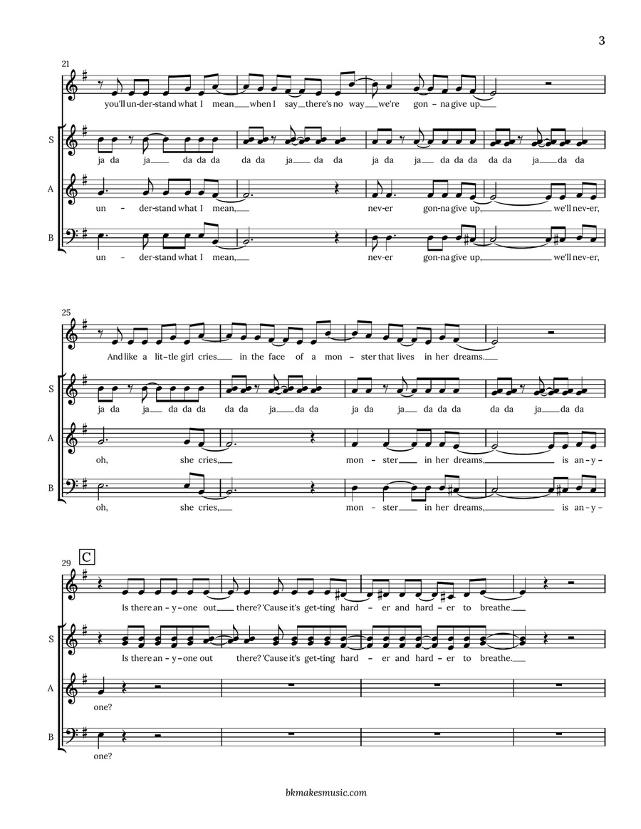Harder To Breathe 3-Part scores gallery preview page 4