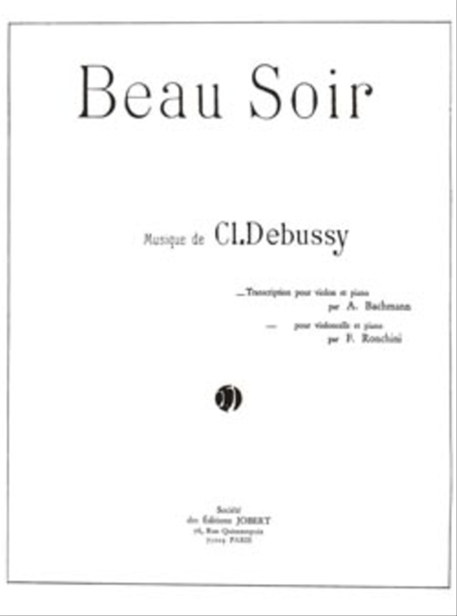 Beau Soir - Evening Fair Cello scores gallery preview page 1