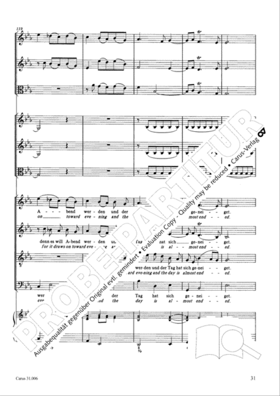 Stay with us, for it draws on toward evening (Bleib bei uns, denn es will Abend werden) 4-Part scores gallery preview page 32