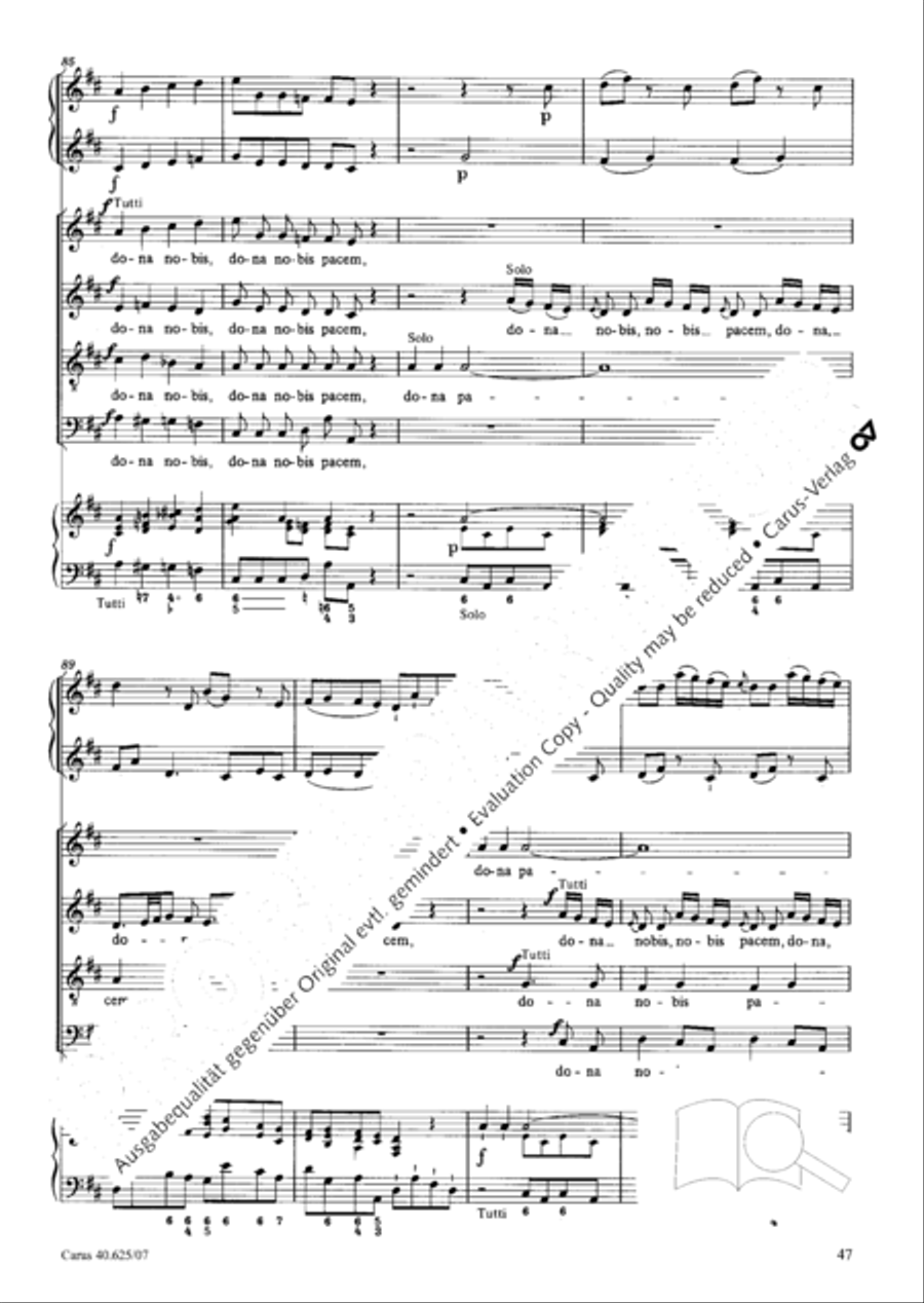Missa brevis in D Major, K. 194 4-Part scores gallery preview page 48