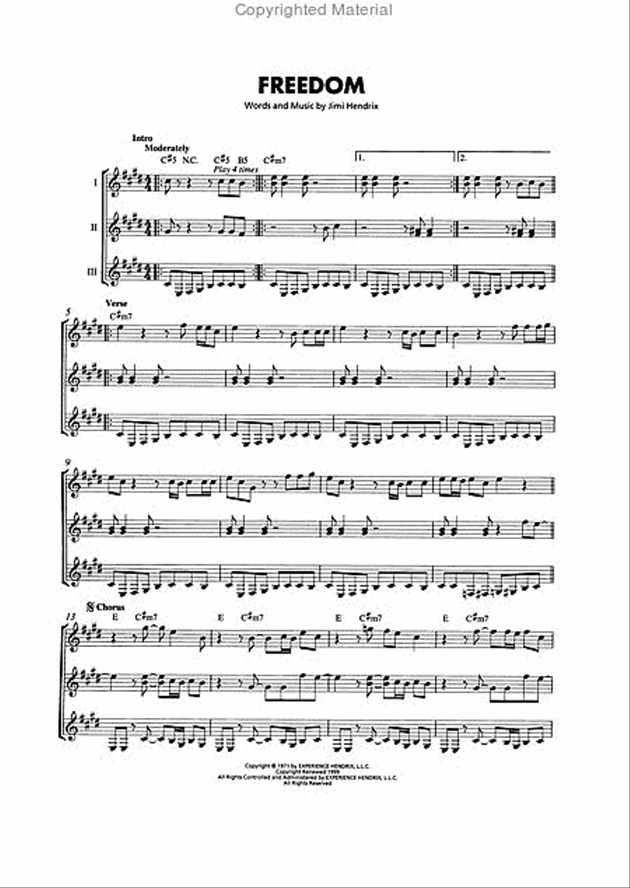 Jimi Hendrix Guitar Ensemble scores gallery preview page 7